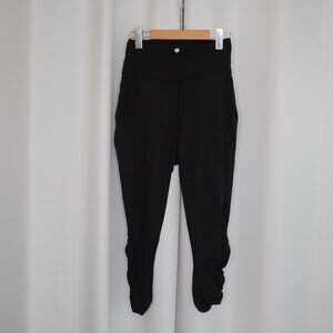 Lululemon High Rise Black Crossover Waist Leggings Pants Sz 6